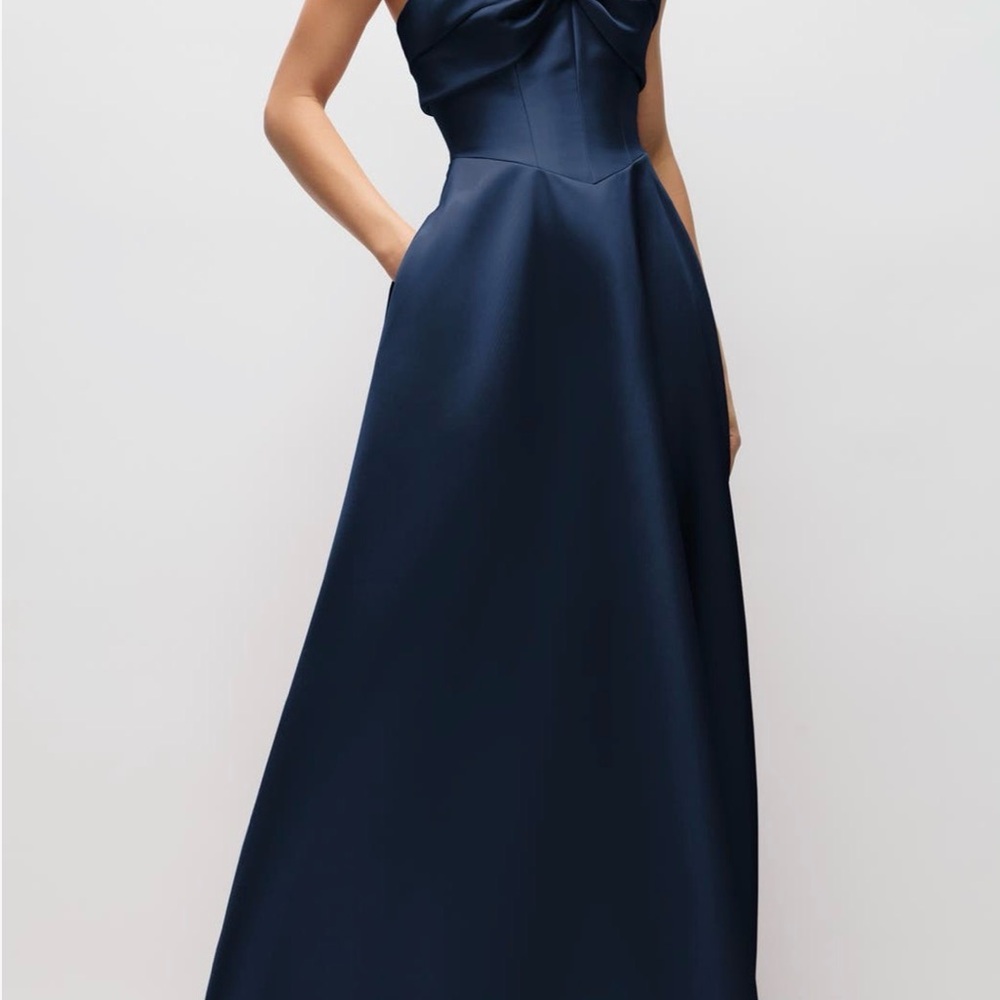 Alfred Sung Antoinette Strapless Mikado Gown - Midnight